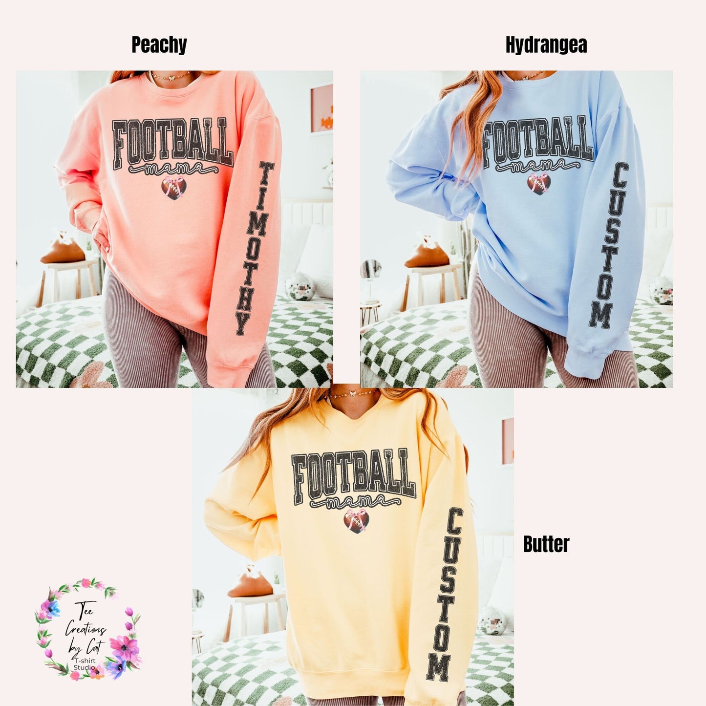 Custom Football Mama Sweatshirt with Retro Print - Comfort Colors