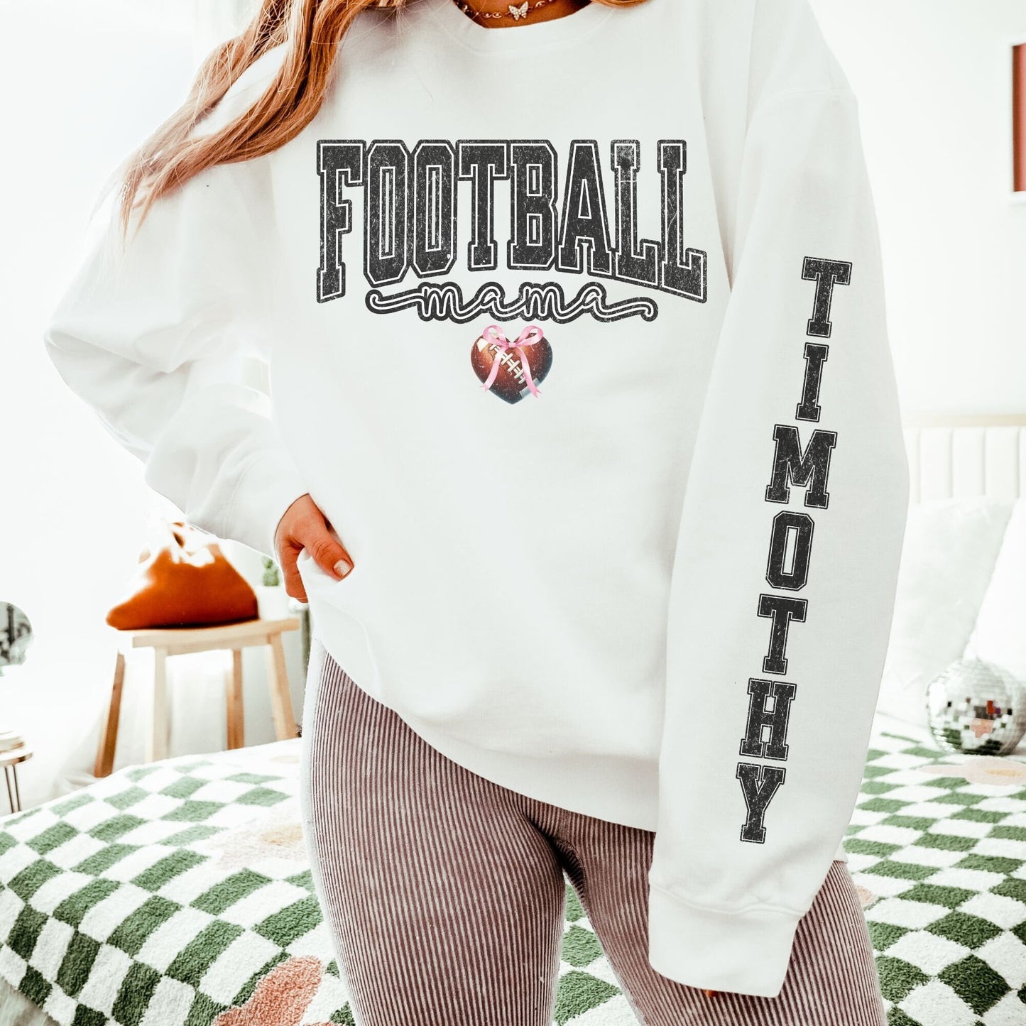 Custom Football Mama Sweatshirt with Retro Print - Comfort Colors