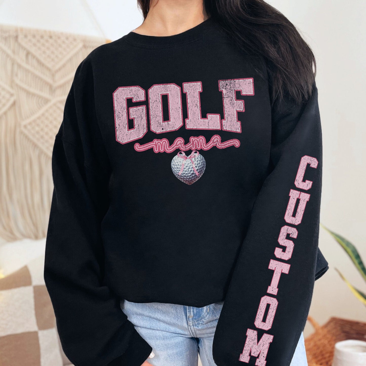 Custom Mothers Day Golf Shirt - Soft Sport Sweatshirt with Sleeve Print