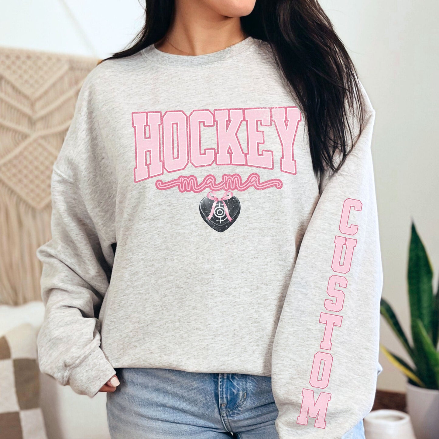 Custom Hockey Mom Sweatshirt - Soft Girl Game Day Shirt