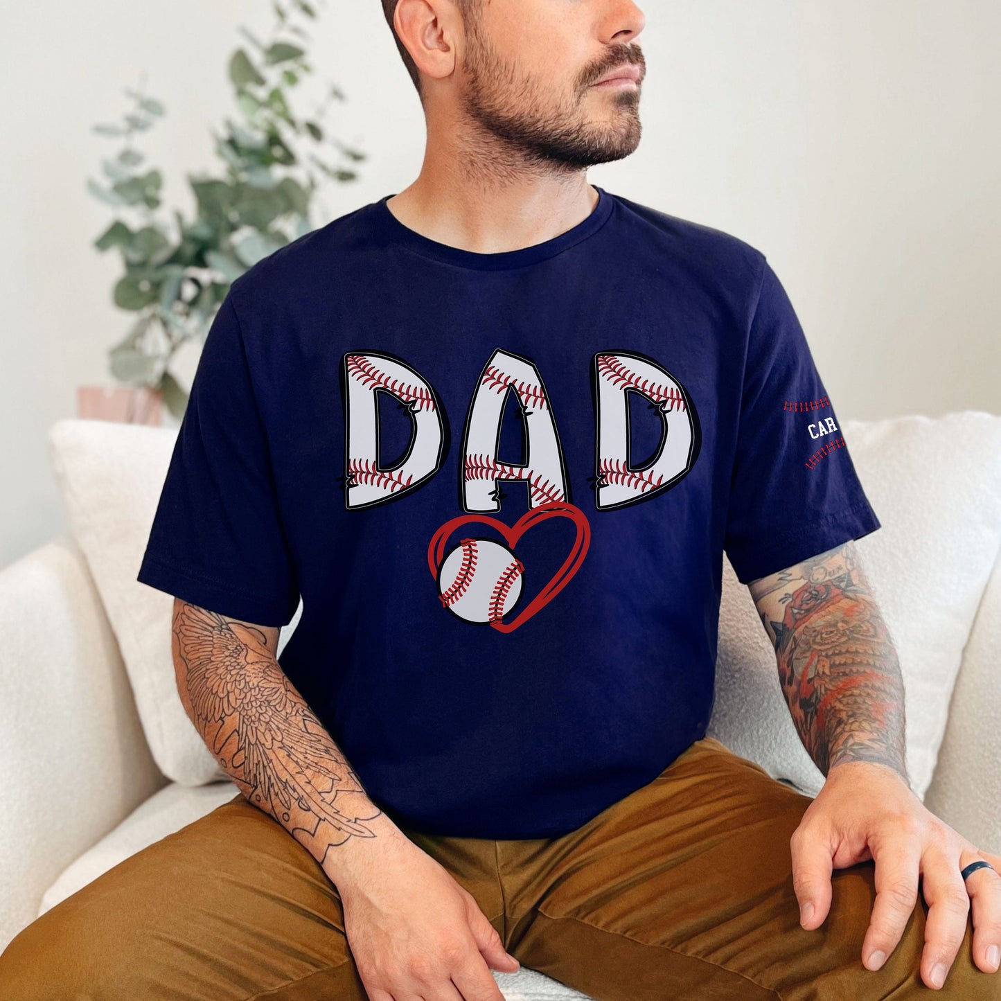 Custom Baseball Dad Shirt, Kids on Sleeve Baseball T-shirt