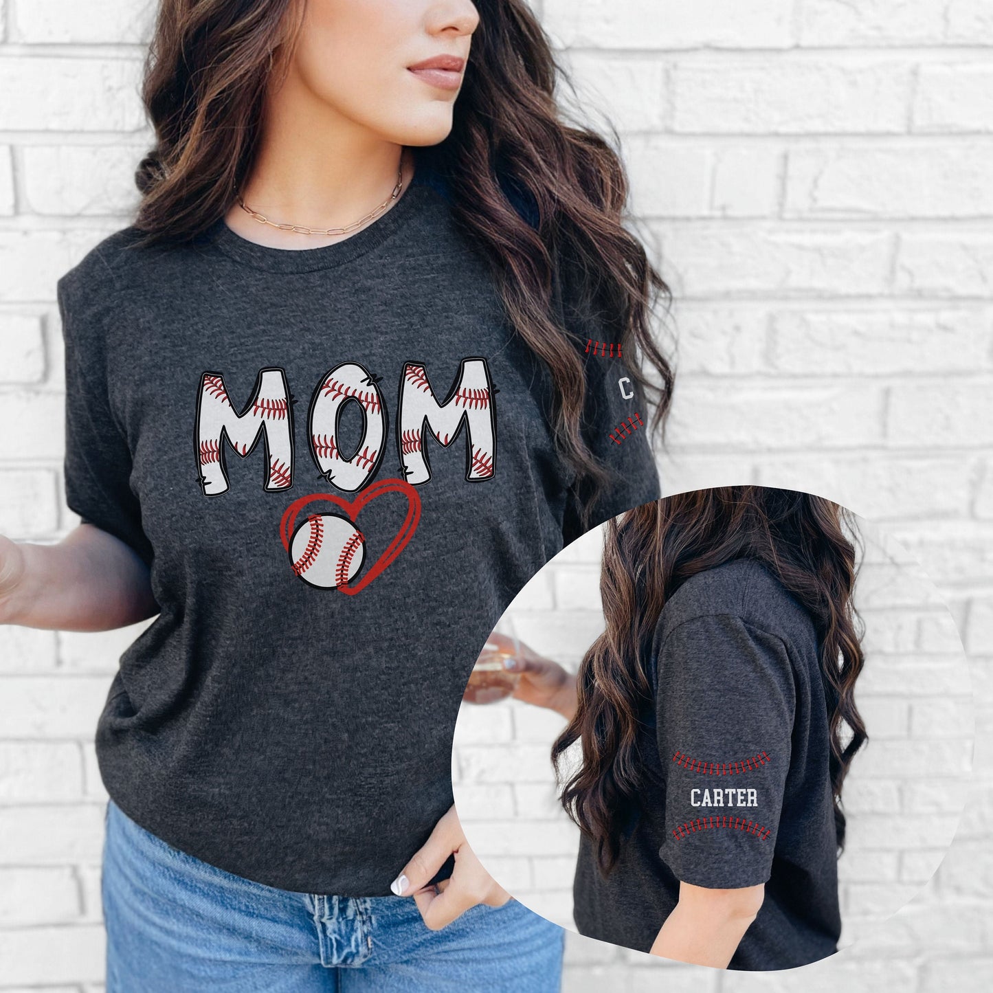 Custom Baseball Mom Shirt, Baseball Kids Name Shirt