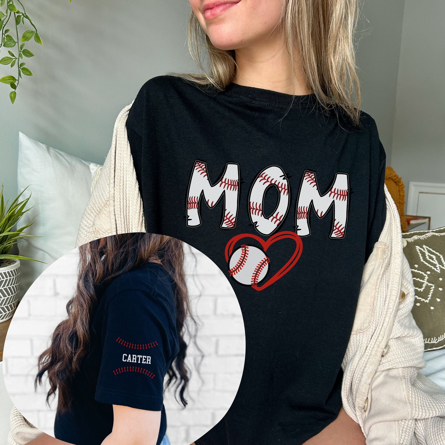 Custom Baseball Mom Shirt, Baseball Kids Name Shirt