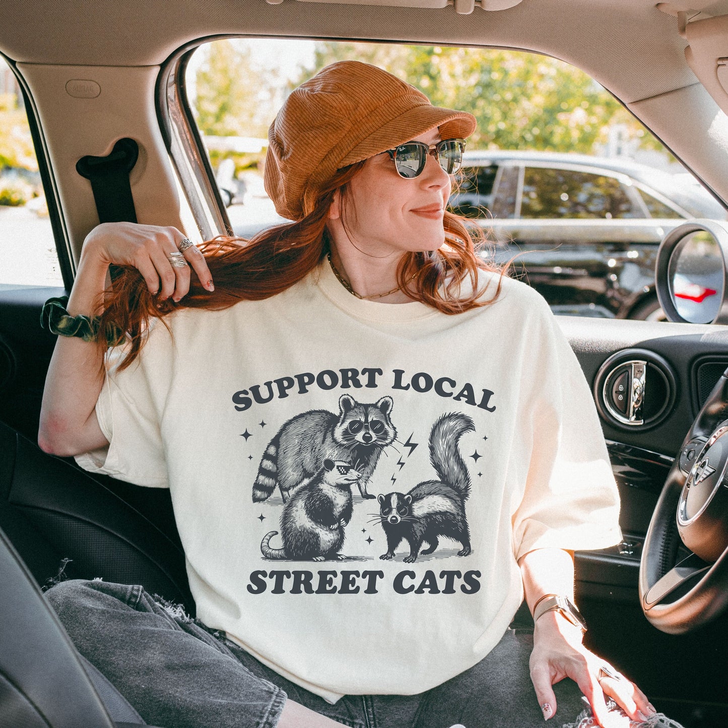 Support Your Local Street Cats Graphic Comfort Colors T-Shirt