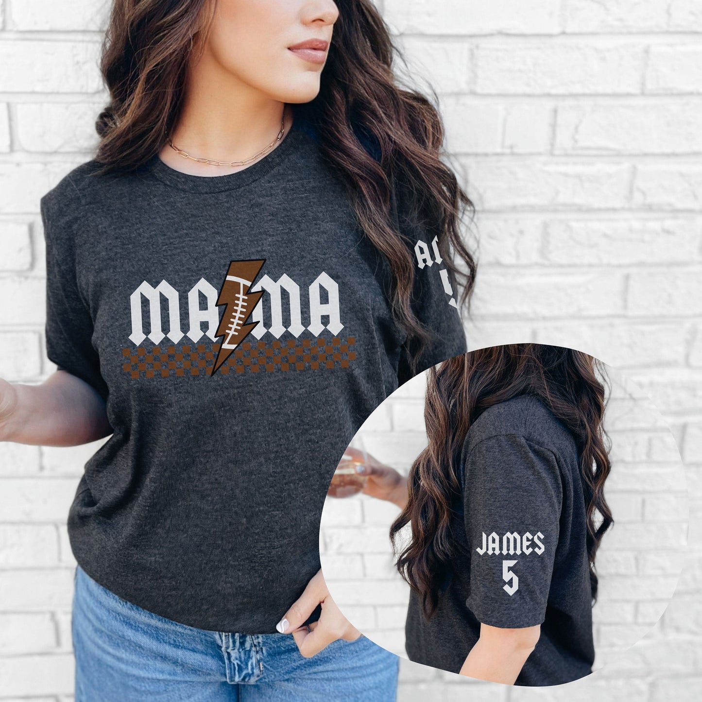 Custom Retro Mama Rocker Shirt - Sports Football Tee