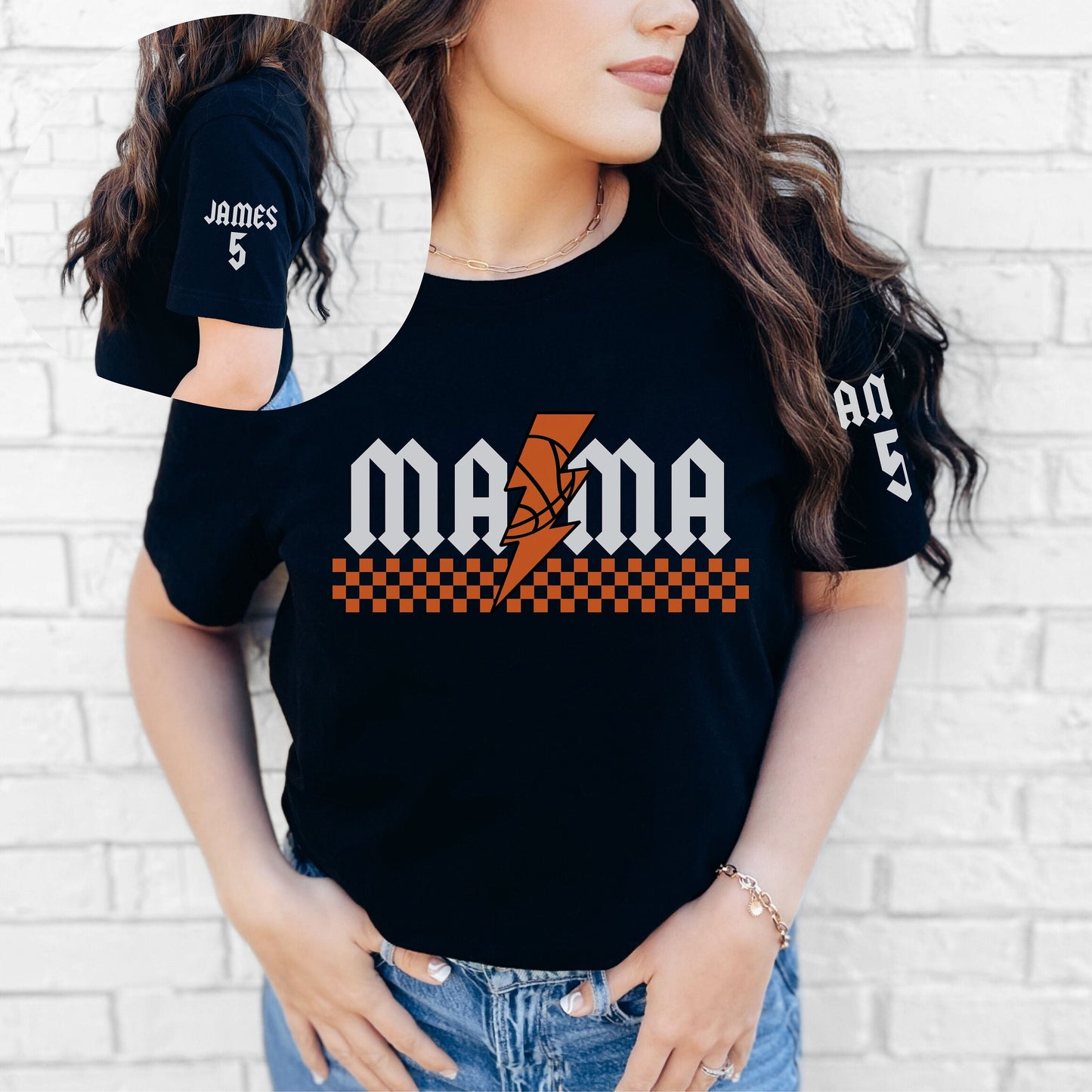 Custom Short Sleeve Retro Mama Rocker Checkerboard Shirt