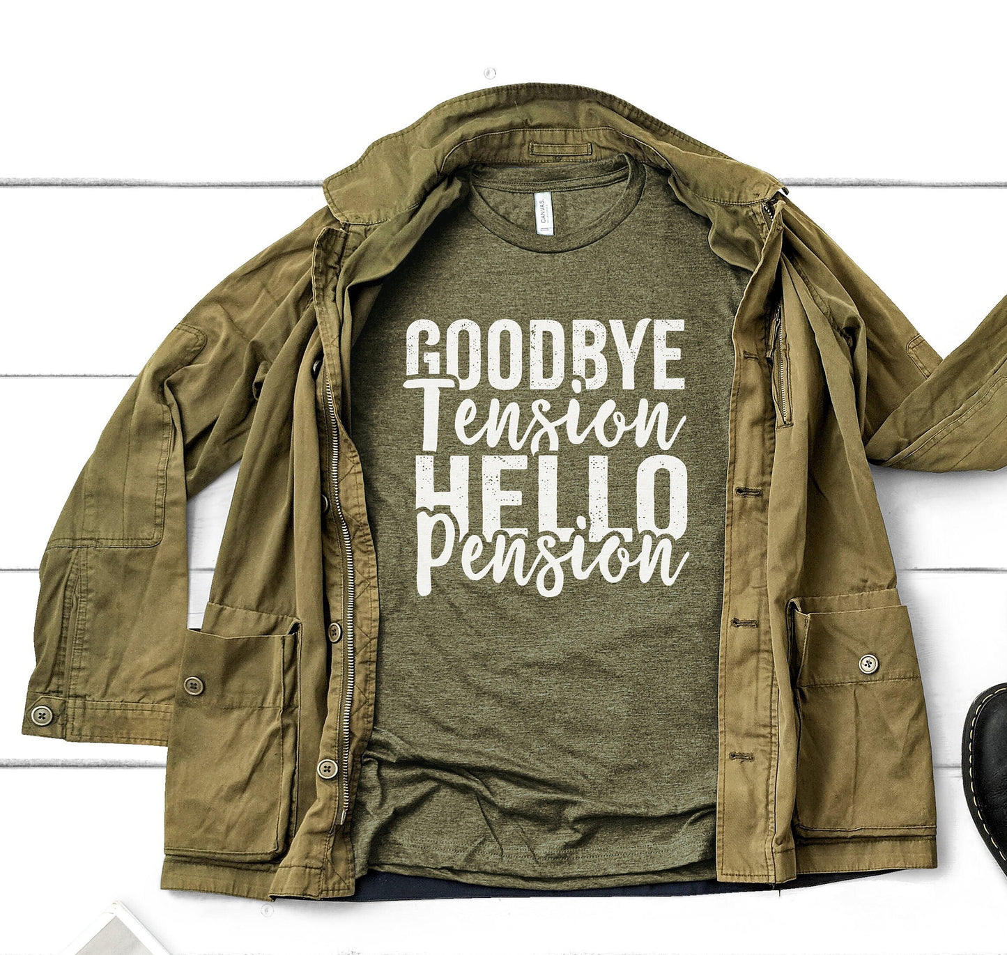 Goodbye Tension Hello Pension Retirement Shirt