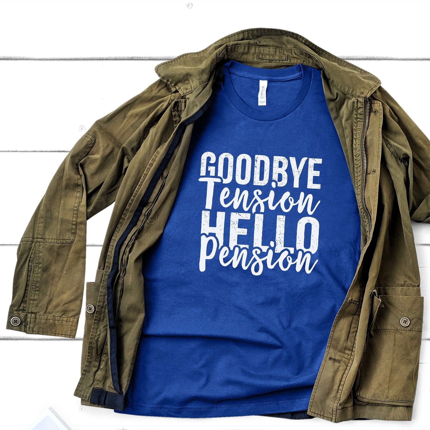 Goodbye tension hello pension, retirement shirt for men or women.