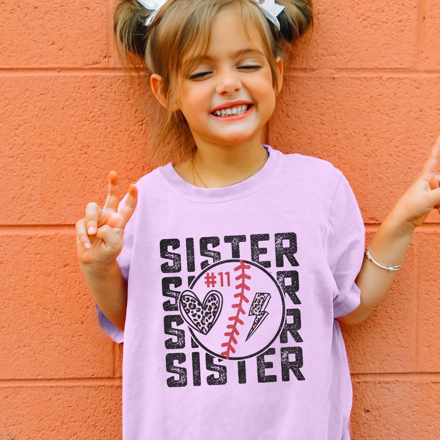 Custom Sister Baseball T-Ball Softball Comfort Colors Shirt