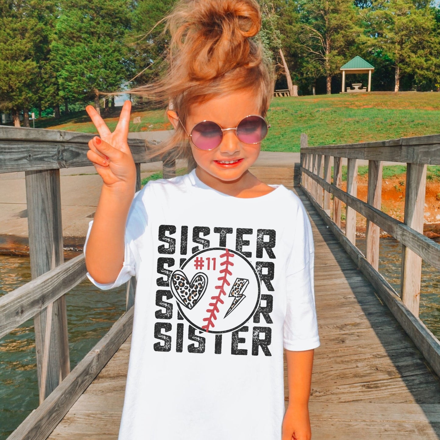 Personalized/ Custom Player Number &quot;Sister, Sister, Sister, Sister Baseball&quot; Comfort Color Youth Shirt