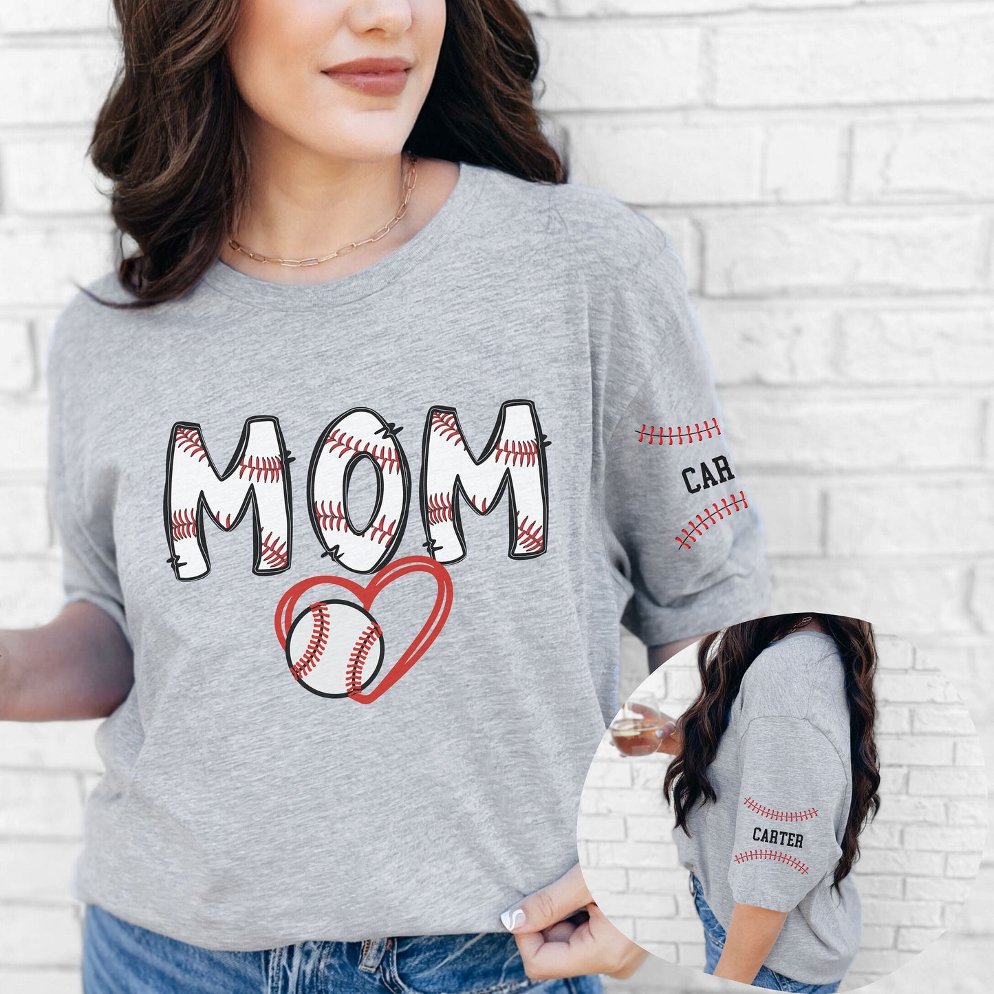 Custom Baseball Mom Shirt, Baseball Kids Name Shirt