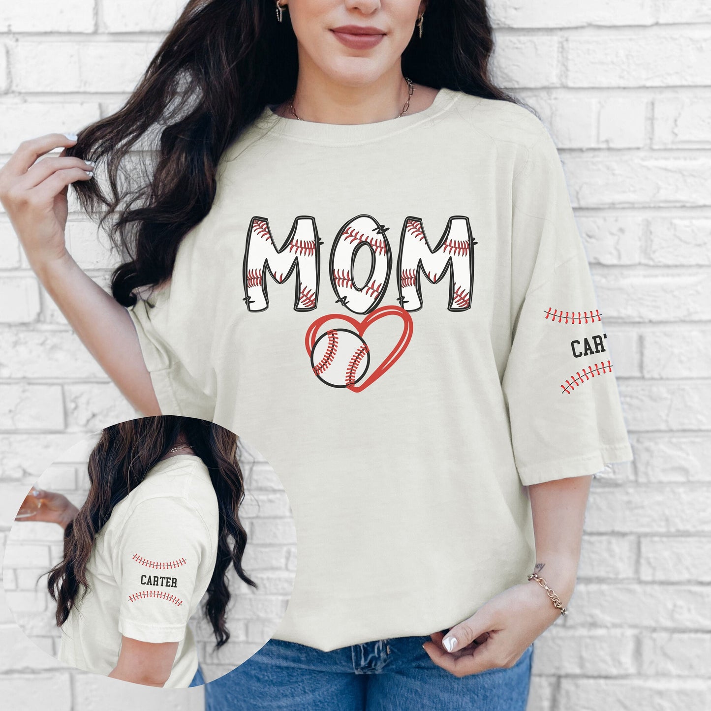 Custom Baseball Mom Shirt, Baseball Kids Name Shirt