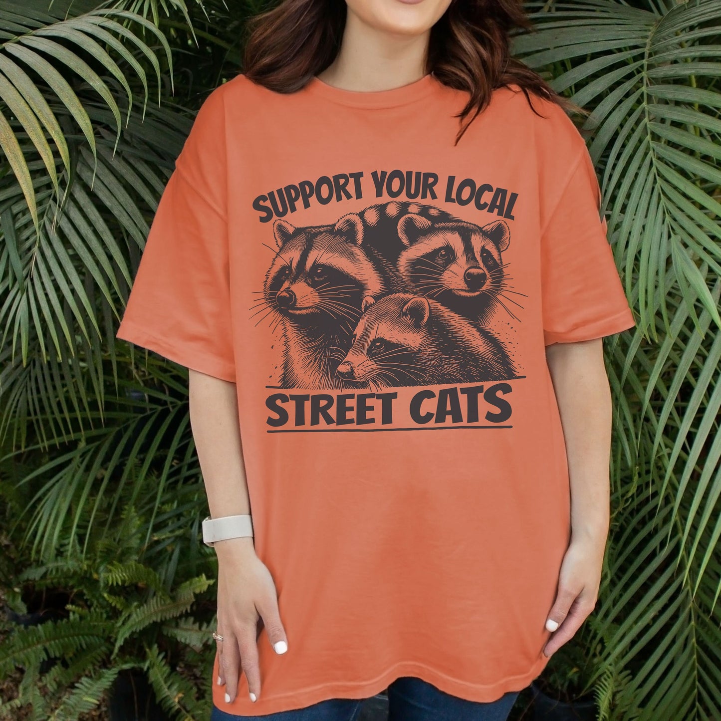 Support Your Local Street Cats Graphic Comfort Colors T-Shirt