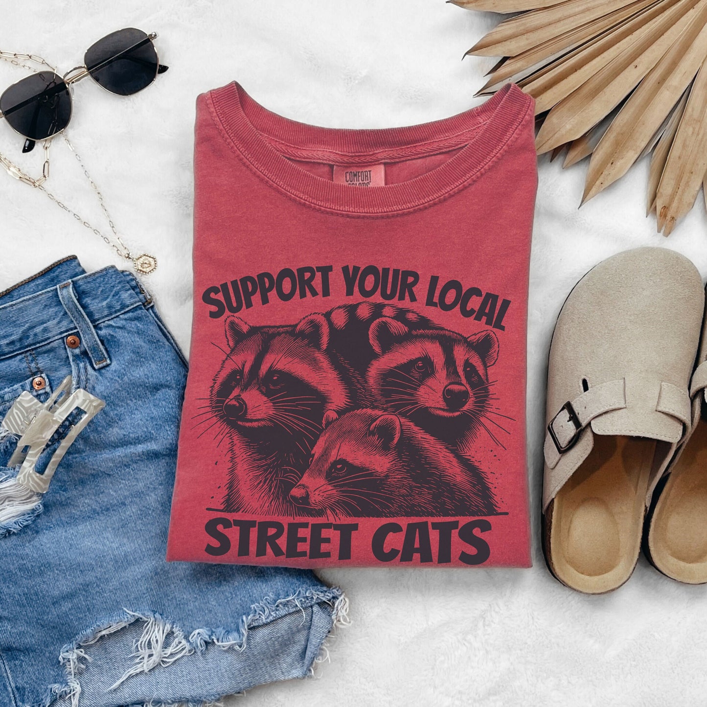 Support Your Local Street Cats Graphic Comfort Colors T-Shirt