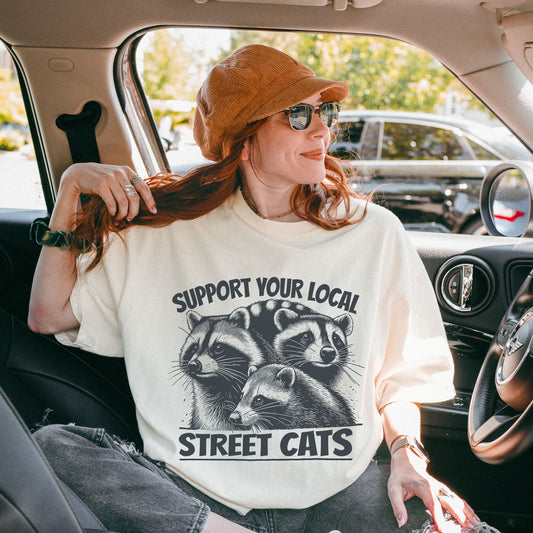 Support Your Local Street Cats Graphic Comfort Colors T-Shirt