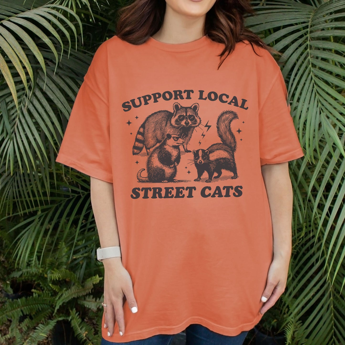 Support Your Local Street Cats Graphic Comfort Colors T-Shirt