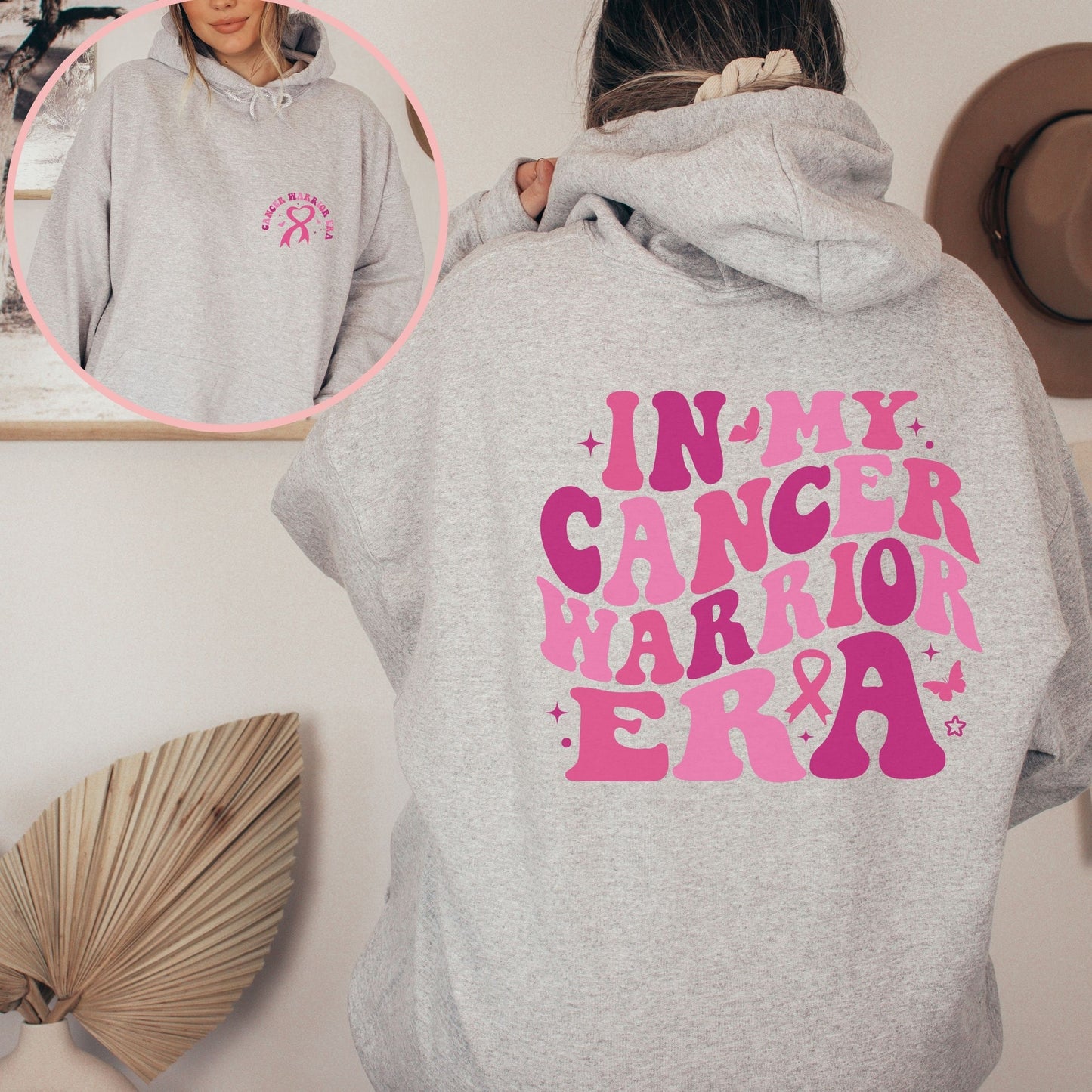 In my cancer warrior era hoodie front and back design.