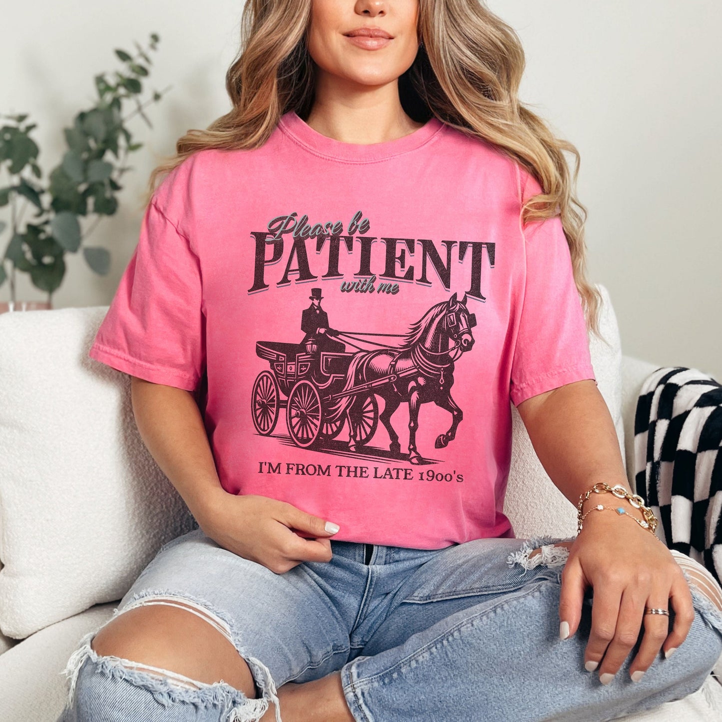 Funny Sarcastic Western Please Be Patient With Me I'm From The 1900's Comfort Colors Tee