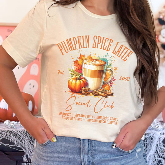 Pumpkin Spice Latte Social Club Fall Shirt