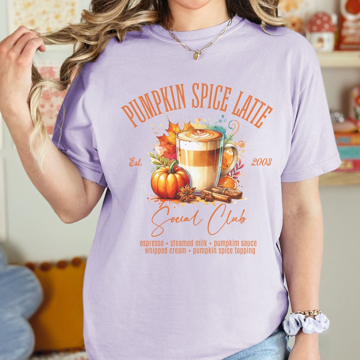 Pumpkin Spice Latte Social Club Fall Comfort Colors Shirt