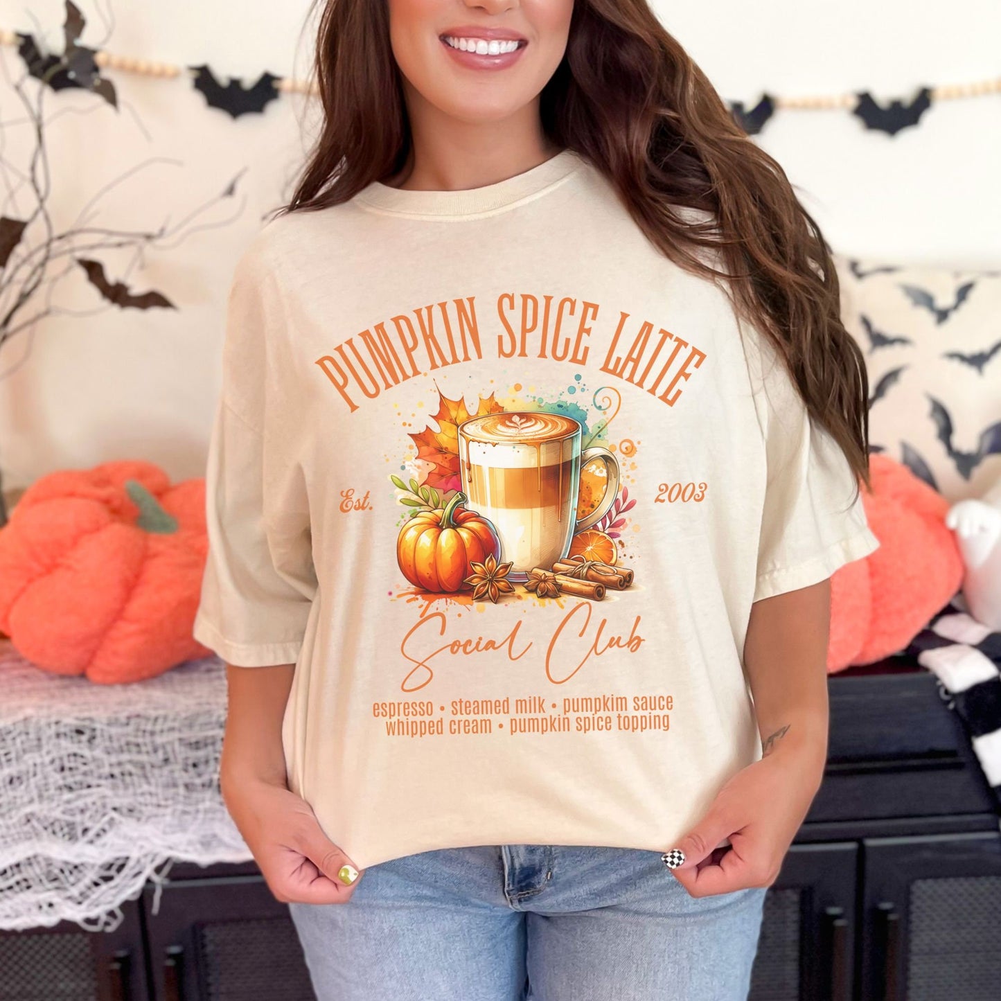 Pumpkin Spice Latte Social Club Fall Comfort Colors Shirt