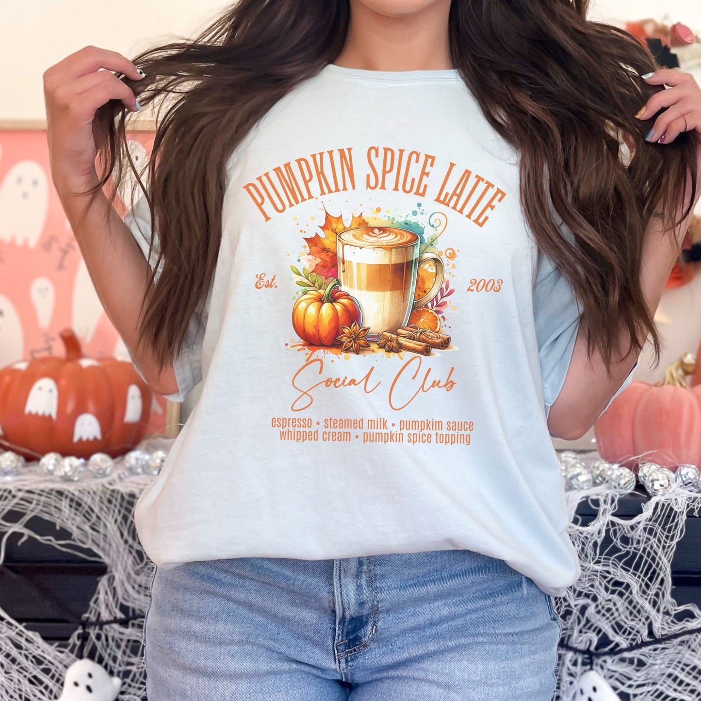 Pumpkin Spice Latte Social Club Fall Comfort Colors Shirt