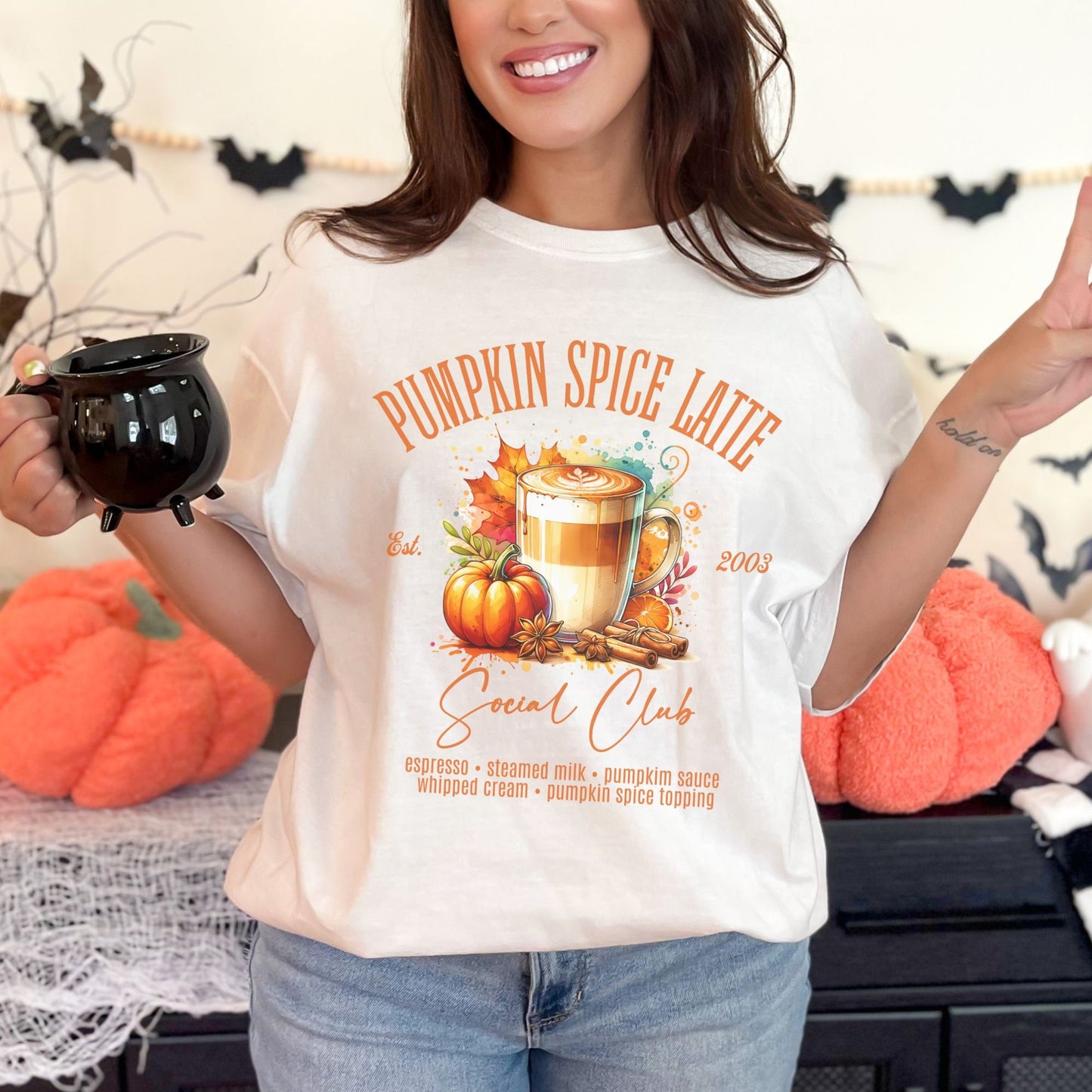 Pumpkin Spice Latte Social Club Fall Comfort Colors Shirt