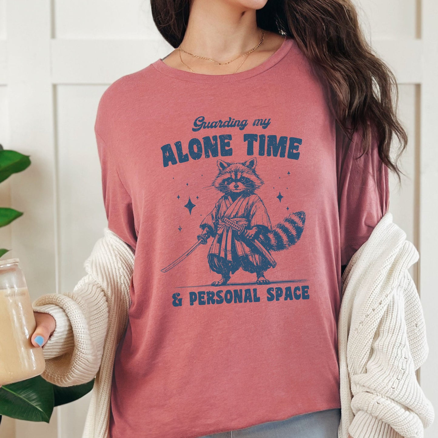 Guarding My Time Alone Samuari Raccoon Shirt