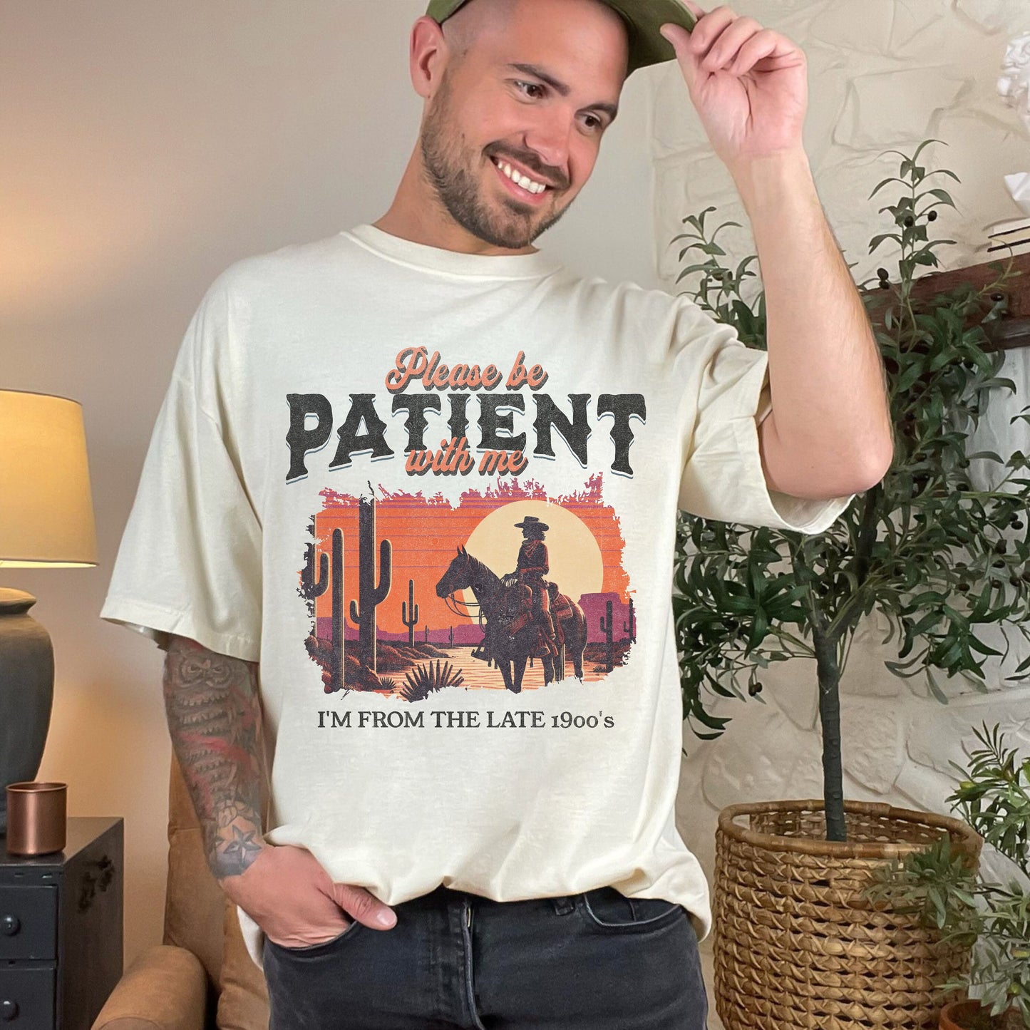 Funny Sarcastic Western Please Be Patient With Me I'm From The 1900's Comfort Colors Tee, Millennials Gen Z Gen X T-shirt, Funny Retro Shir