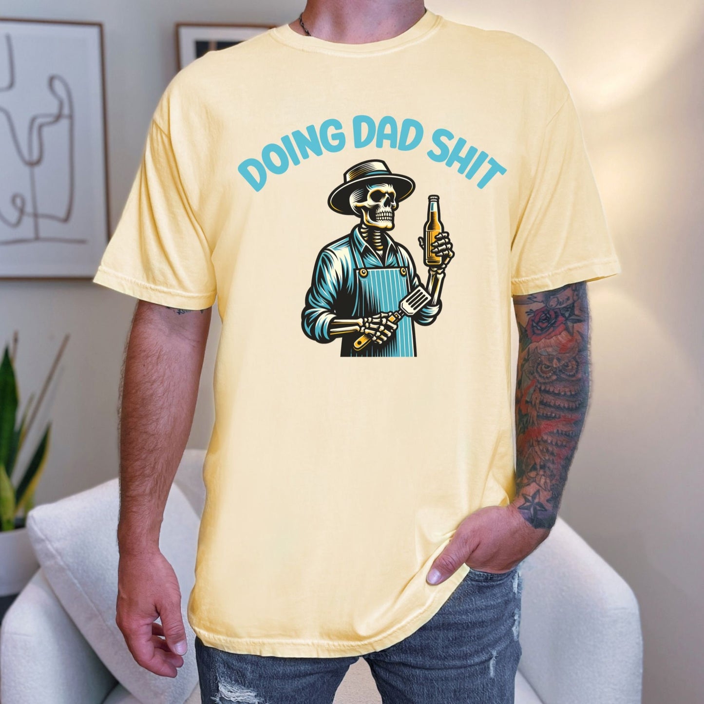 Doing Dad Shit Grilling BBQ Beer Funny Father's Day Comfort Colors Shirt