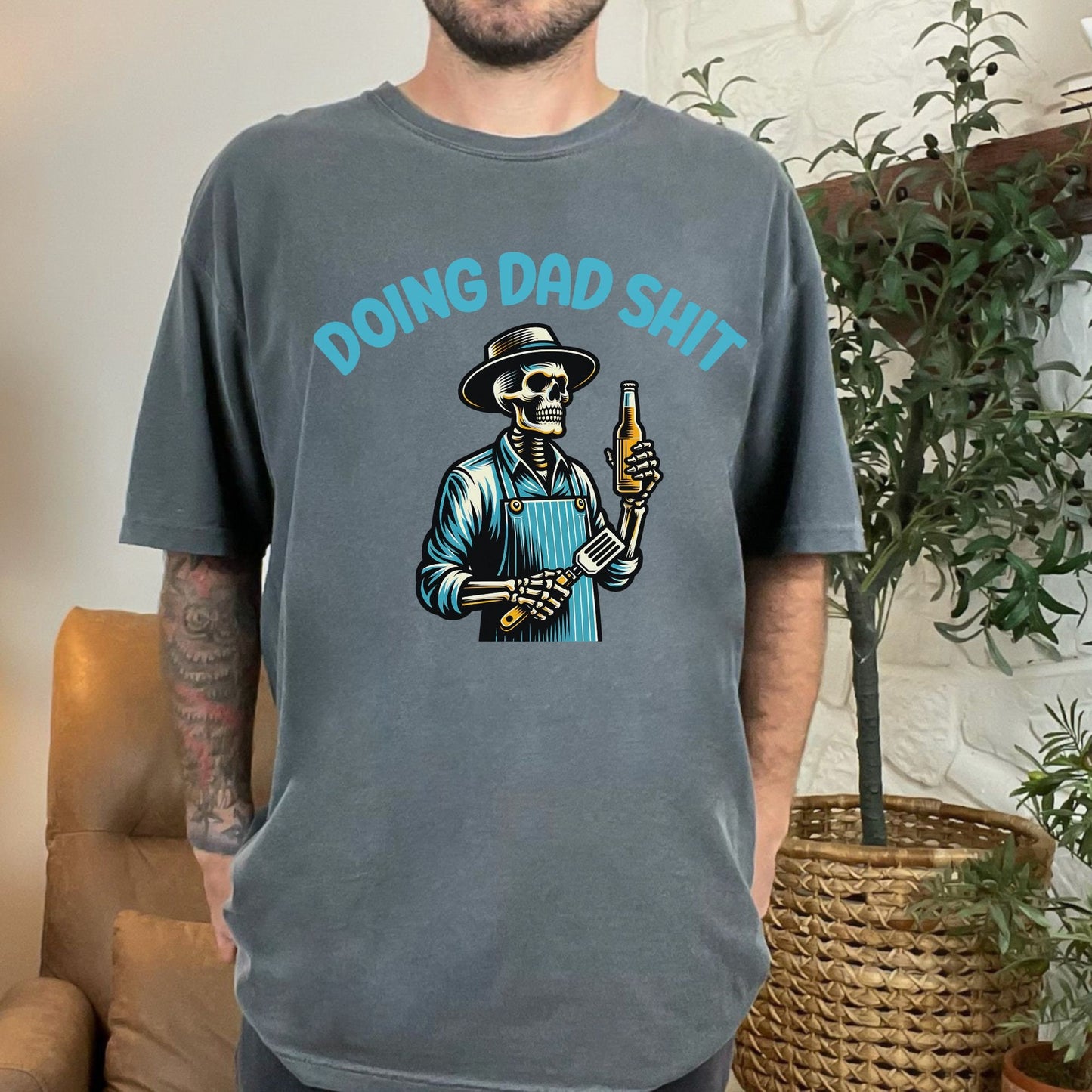 Doing Dad Shit Grilling BBQ Beer Funny Father's Day Comfort Colors Shirt