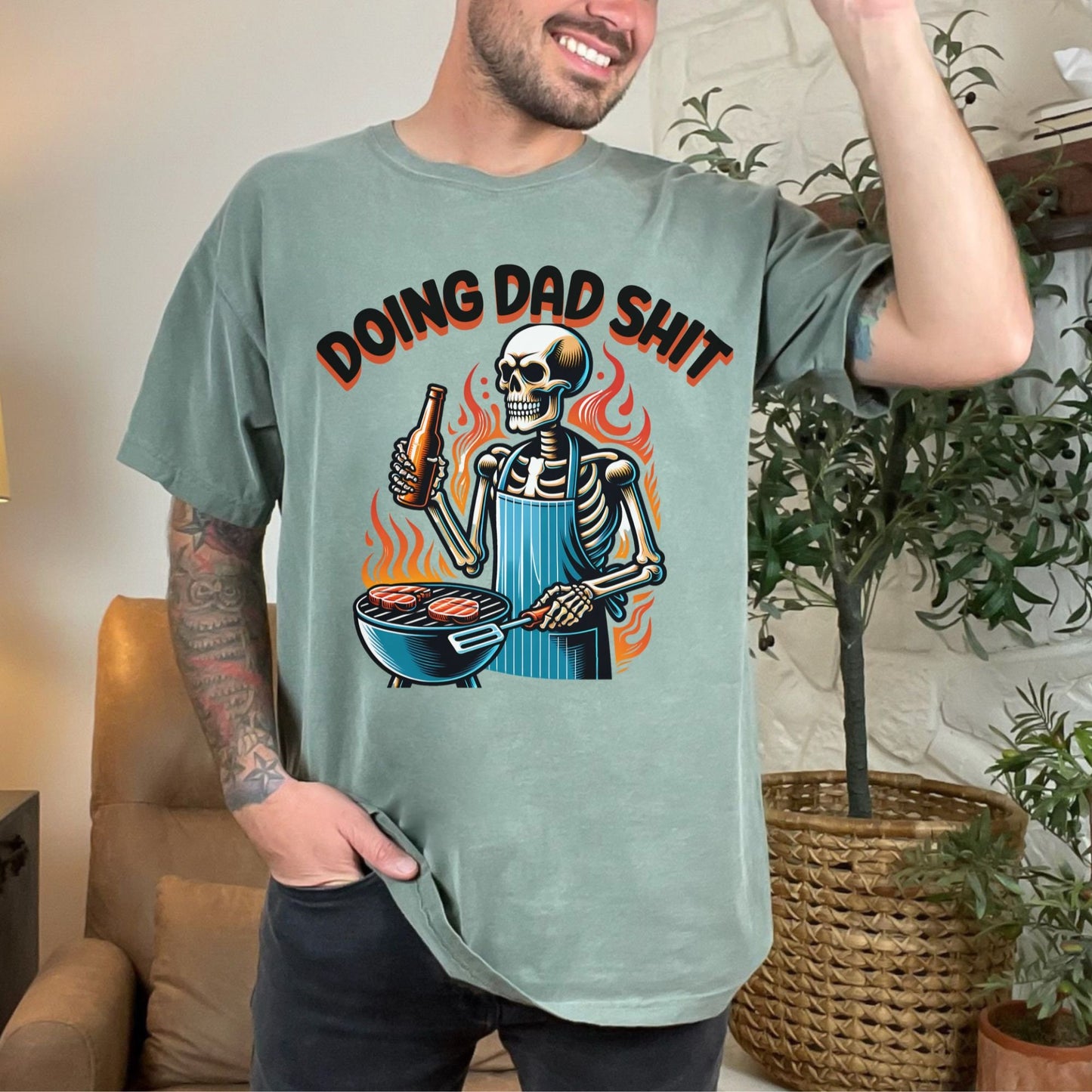 Doing Dad Shit Grilling BBQ & Beer Comfort Colors Shirt