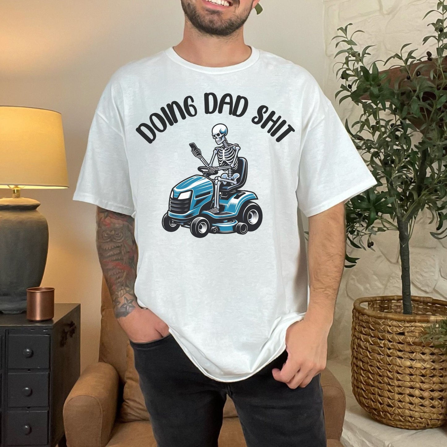 Doing Dad Shit Cutting Grass Funny Father's Day Comfort Colors Shirt