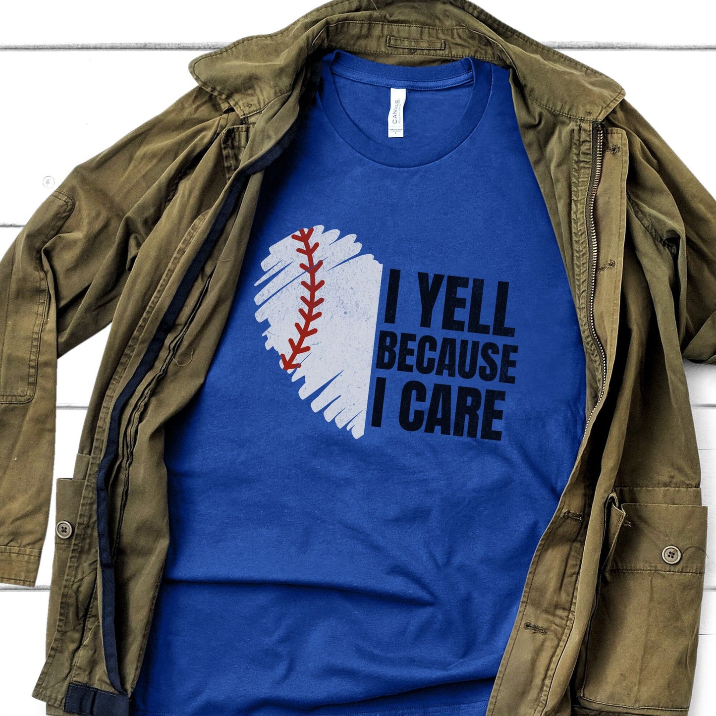 Halloween Baseball Shirt - I Yell Because I Care Gift for Baseball Coach