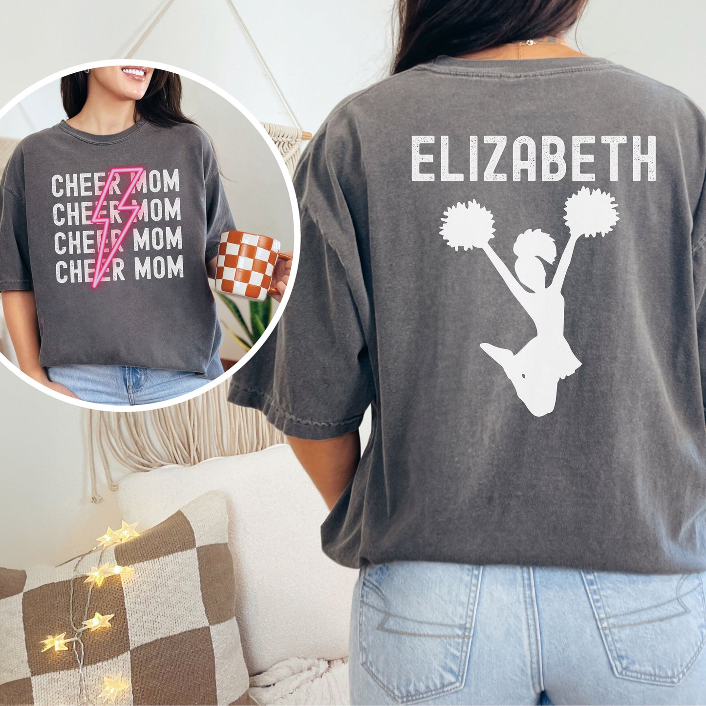 Custom Cheer Mom Comfort Colors Shirt