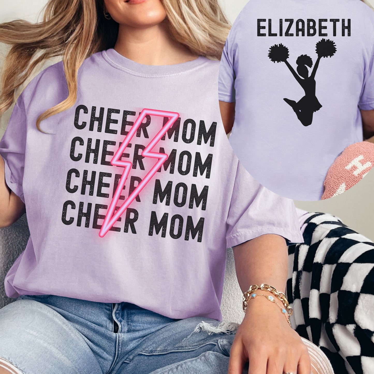 Custom Cheer Mom Comfort Colors Shirt