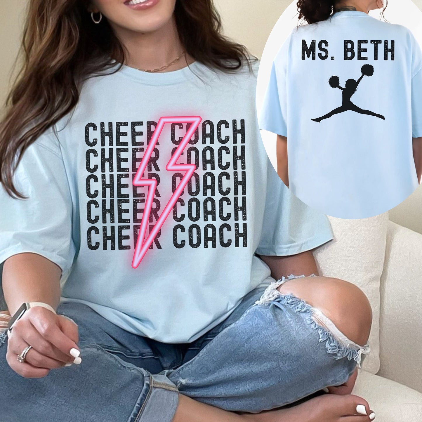 Custom Cheer Coach Comfort Colors Shirt