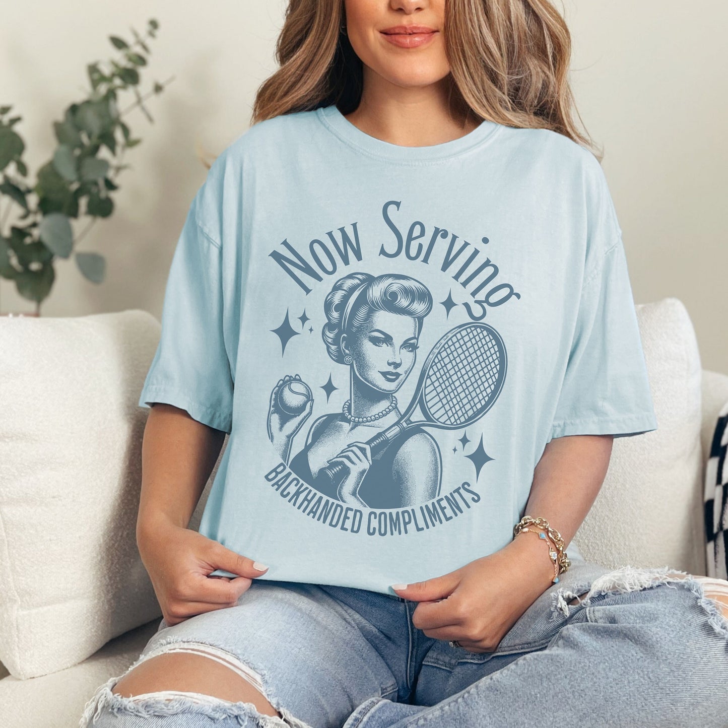 Now Serving Backhanded Compliments Funny Sarcastic Comfort Colors Tee