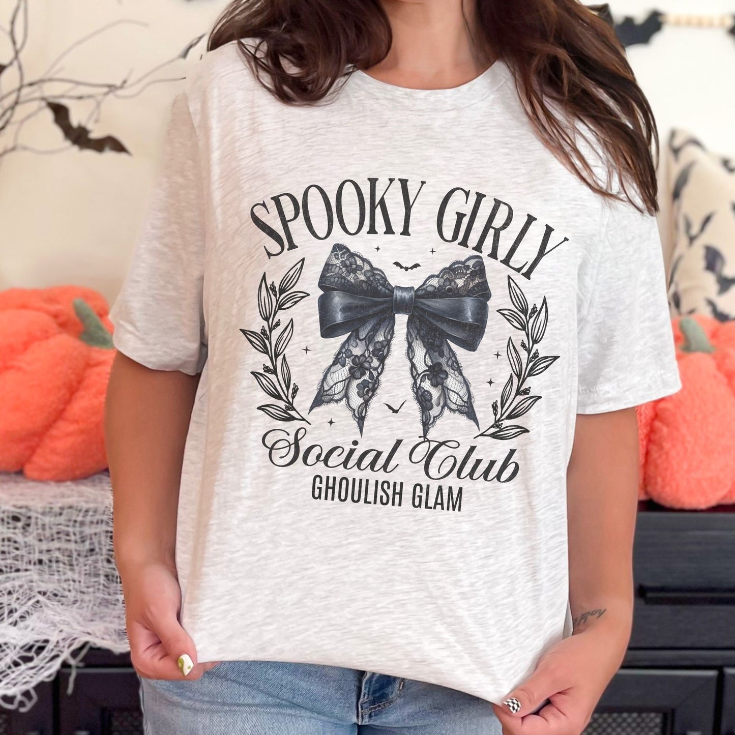 Spooky Girly Dark Coquette Halloween T-shirt