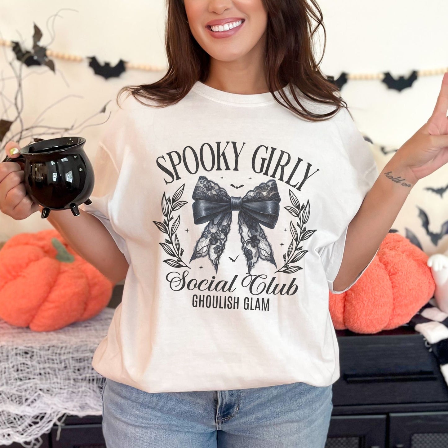 Spooky Girly Coquette Comfort Colors T-shirt