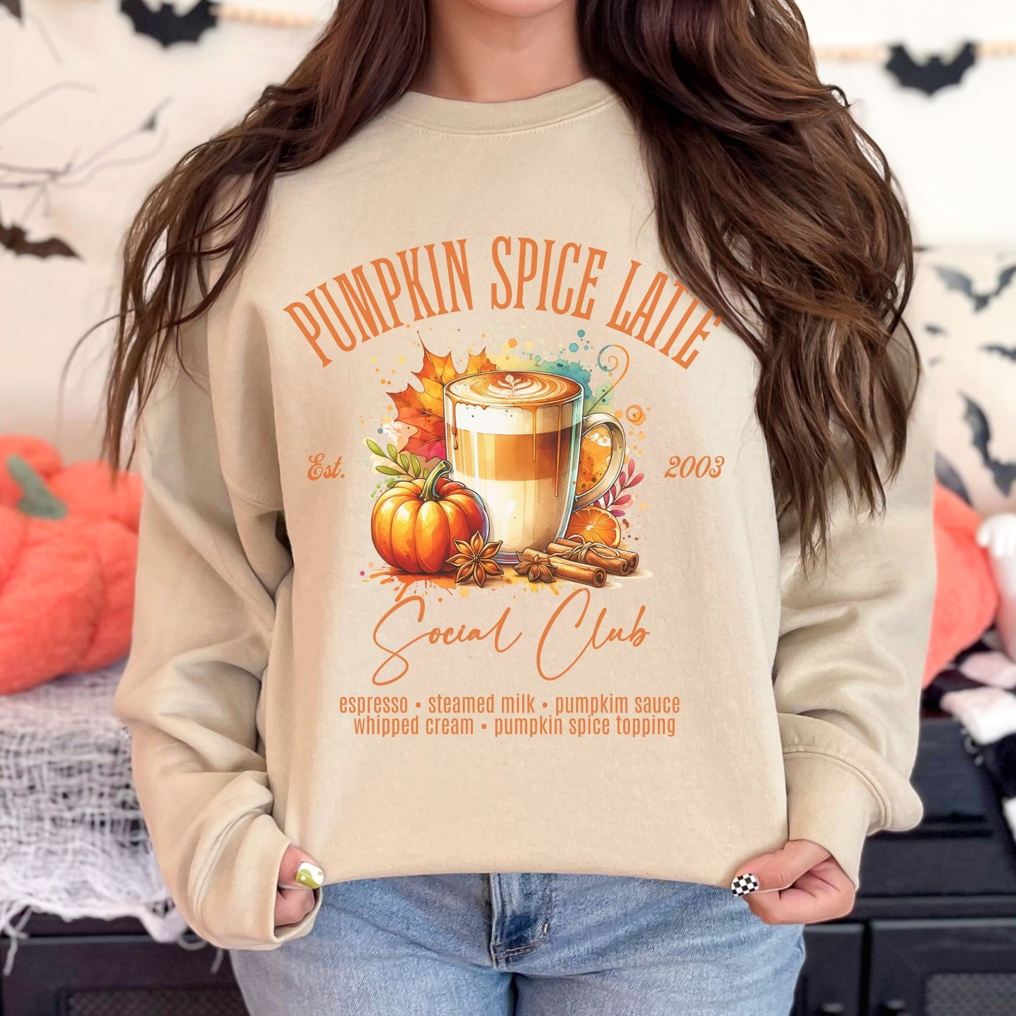 Pumpkin Spice Latte Social Club Fall Sweatshirt