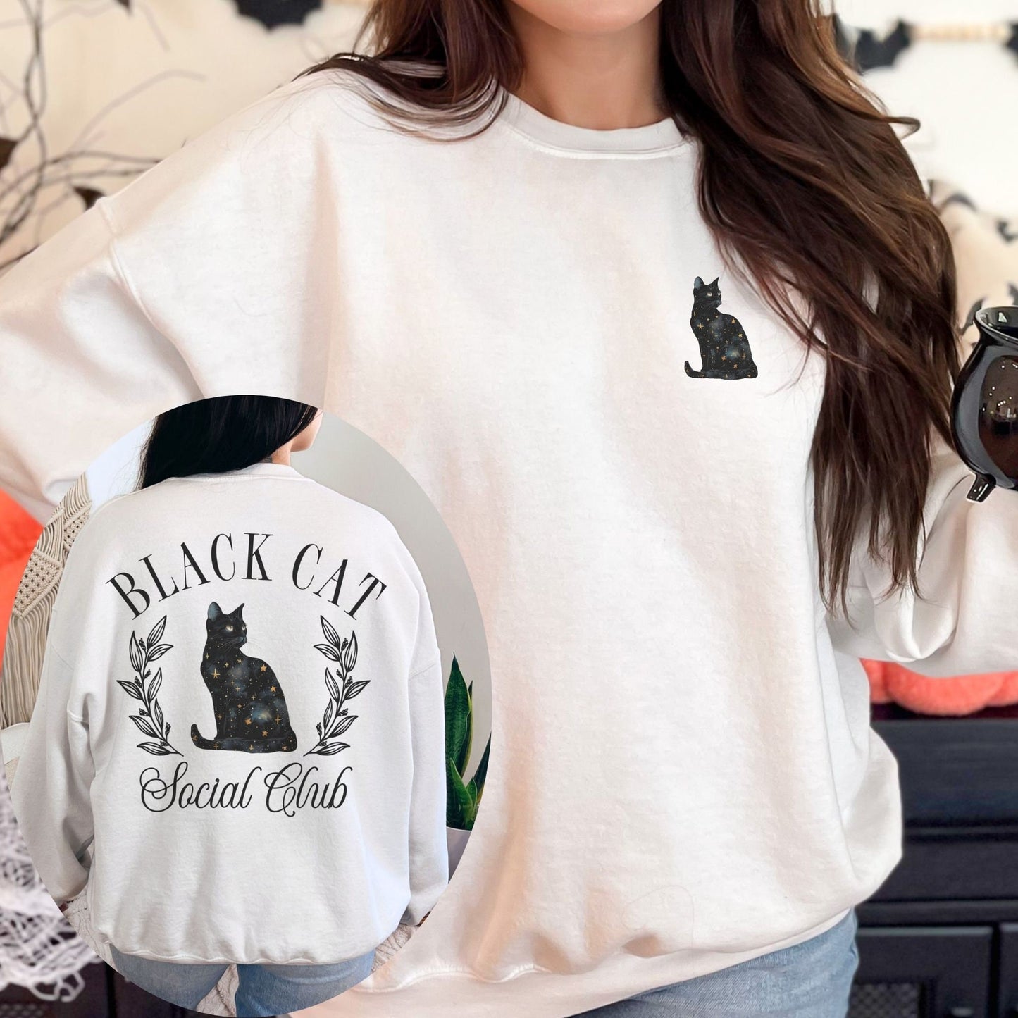 Black Cat Social Club Halloween Sweatshirt