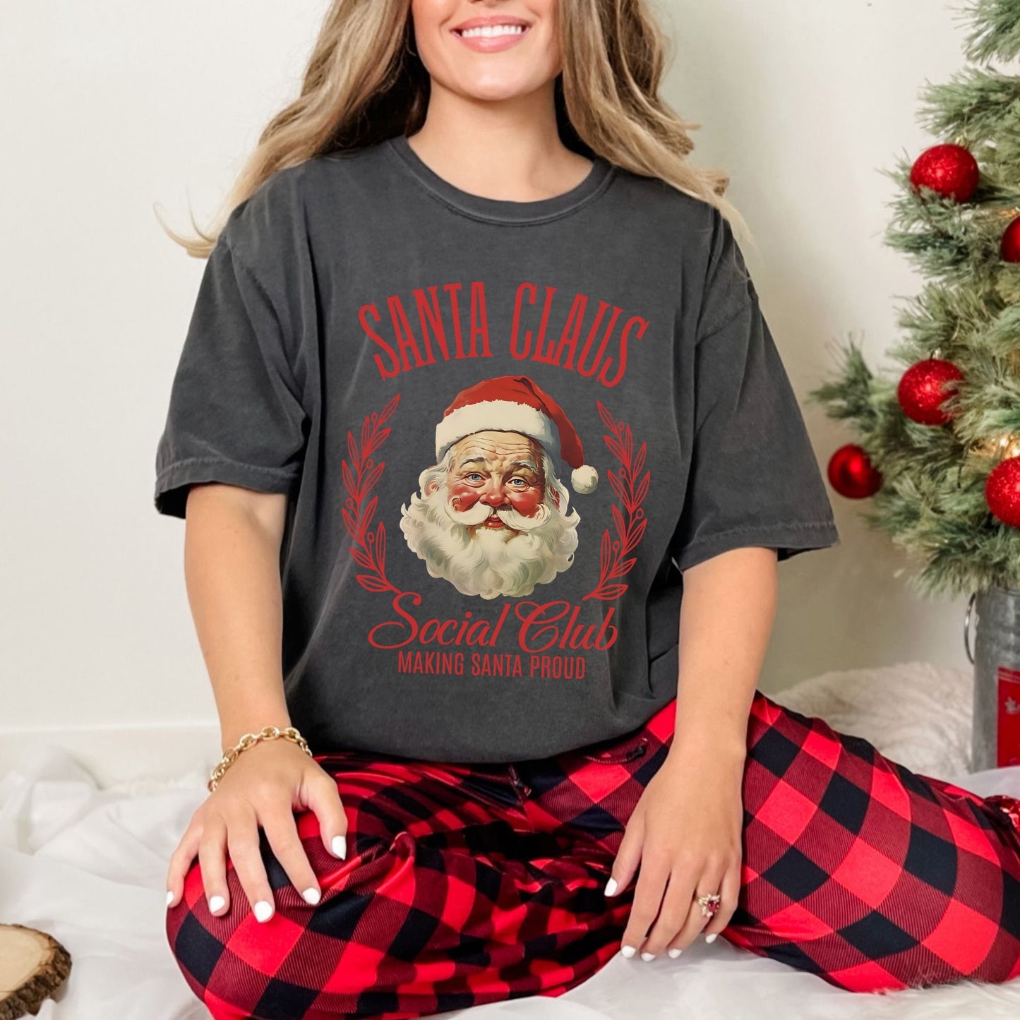 Black Santa Claus Social Club Comfort Colors Shirt