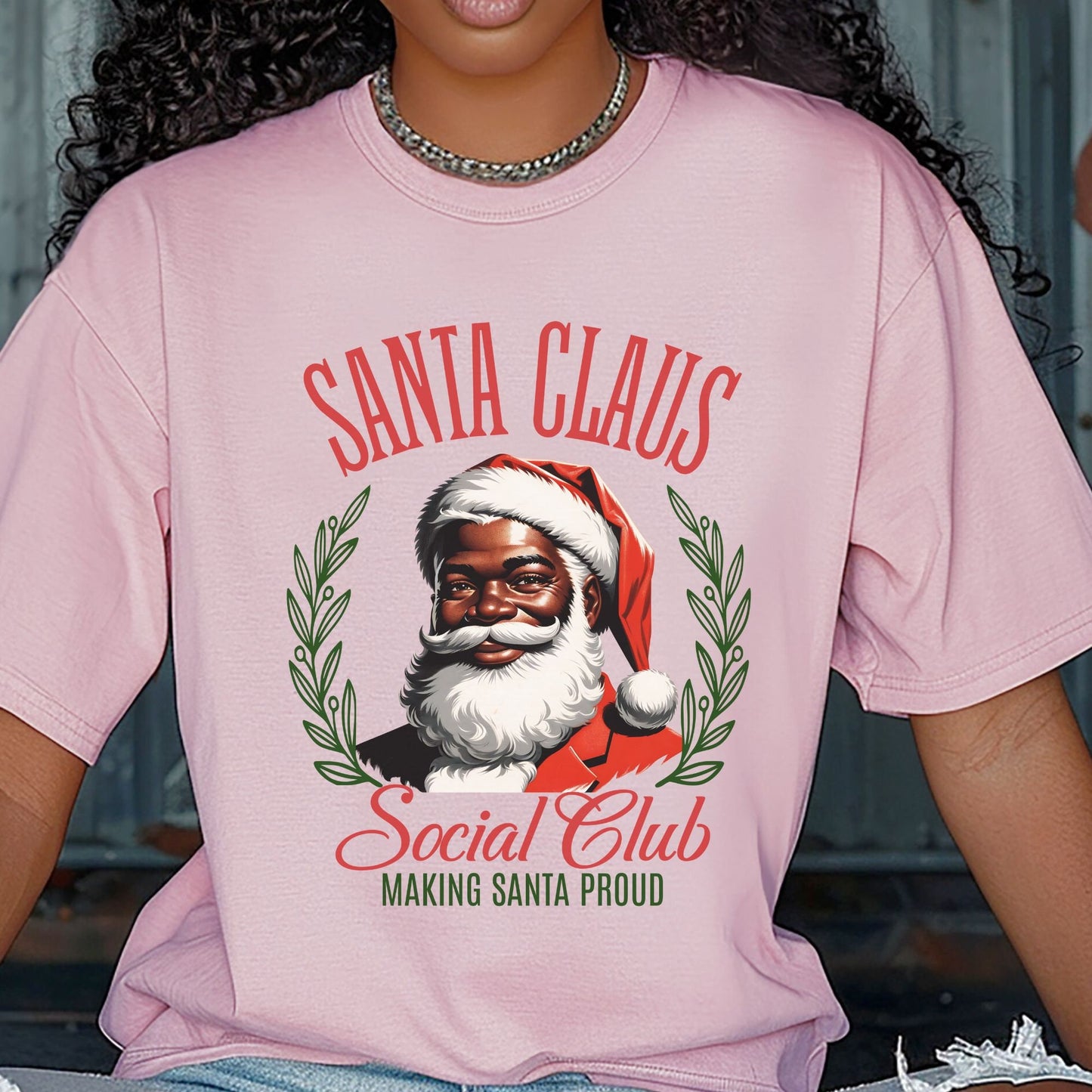 Black Santa Claus Social Club Comfort Colors Shirt