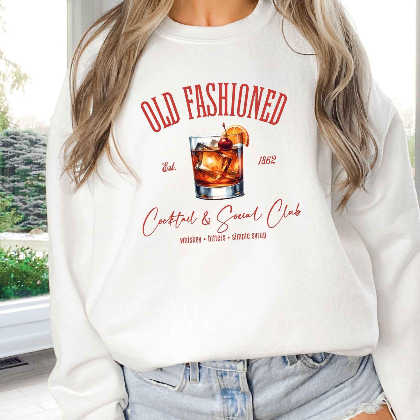 Old Fashioned Cocktail & Social Club Sweatshirt, Funny Girl's Club Crewneck