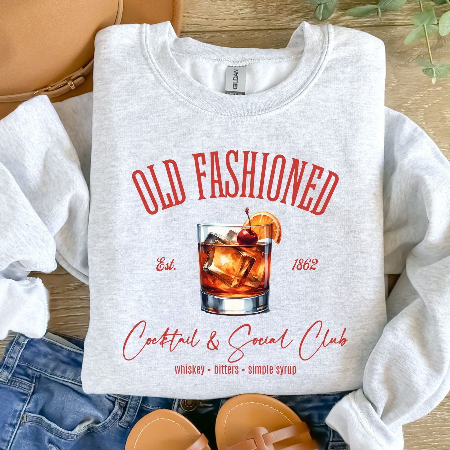 Old Fashioned Cocktail & Social Club Sweatshirt, Funny Girl's Club Crewneck