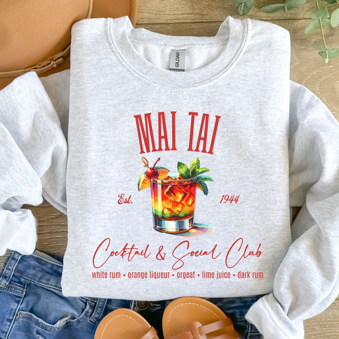 Tropical Mai Tai Cocktail & Social Club Sweatshirt