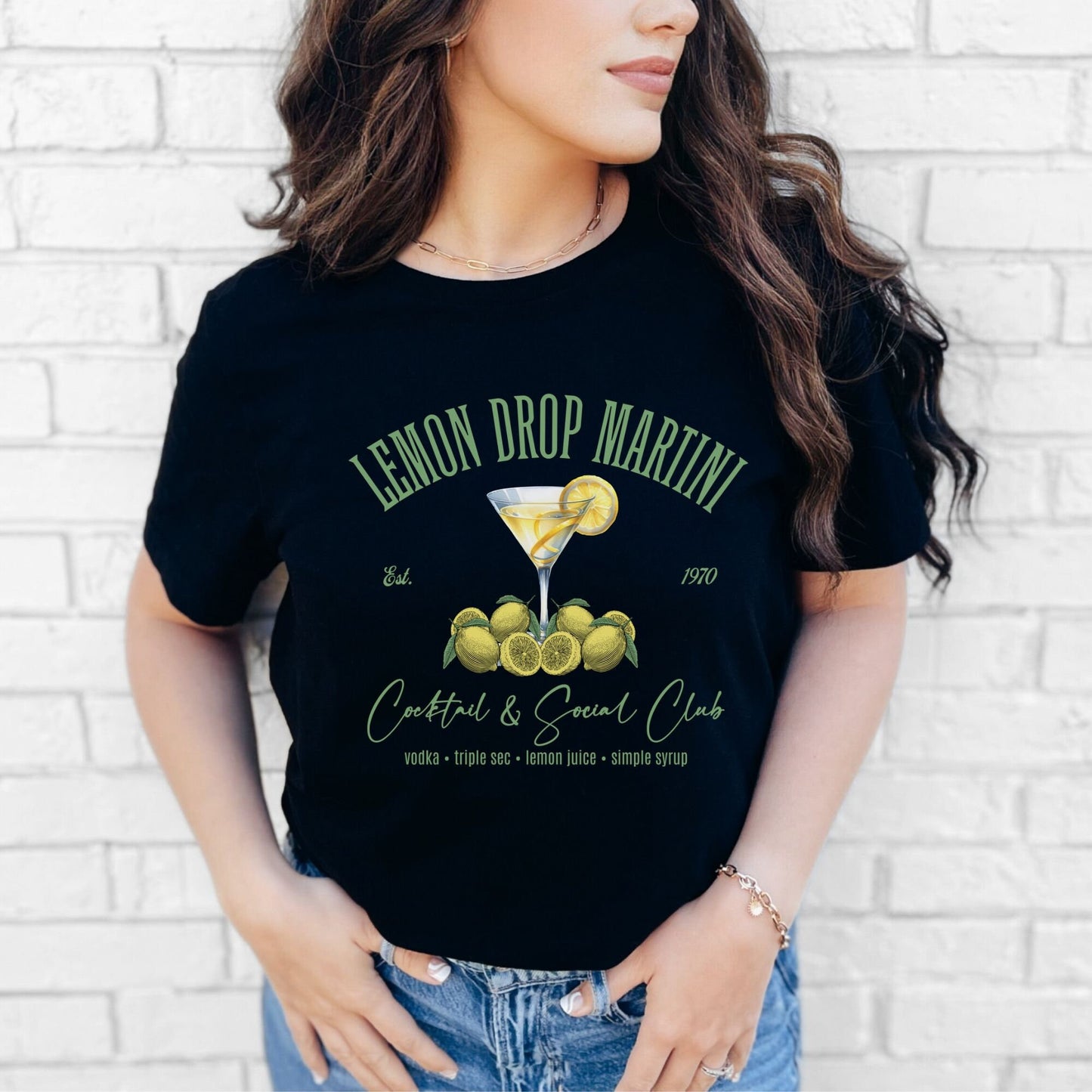 Lemon Drop Martini Cocktail & Social Club Shirt