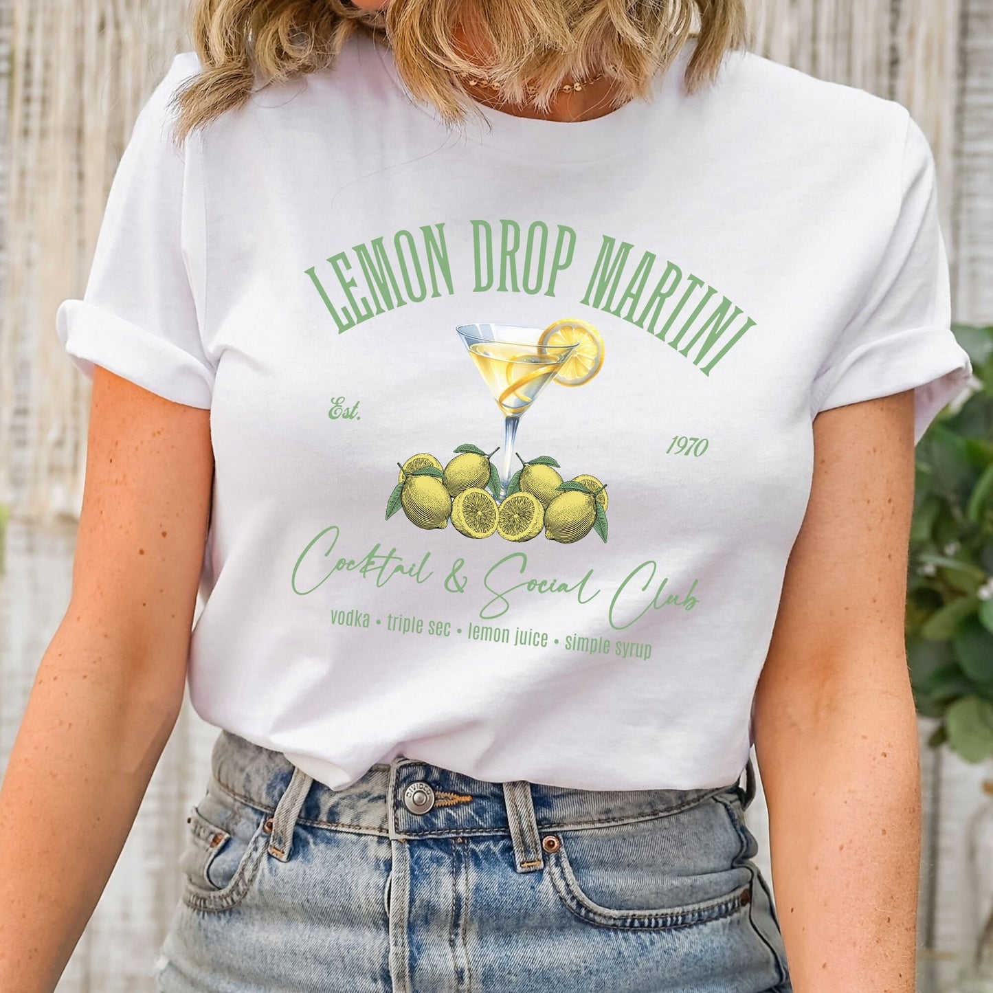 Lemon Drop Martini Cocktail & Social Club Shirt