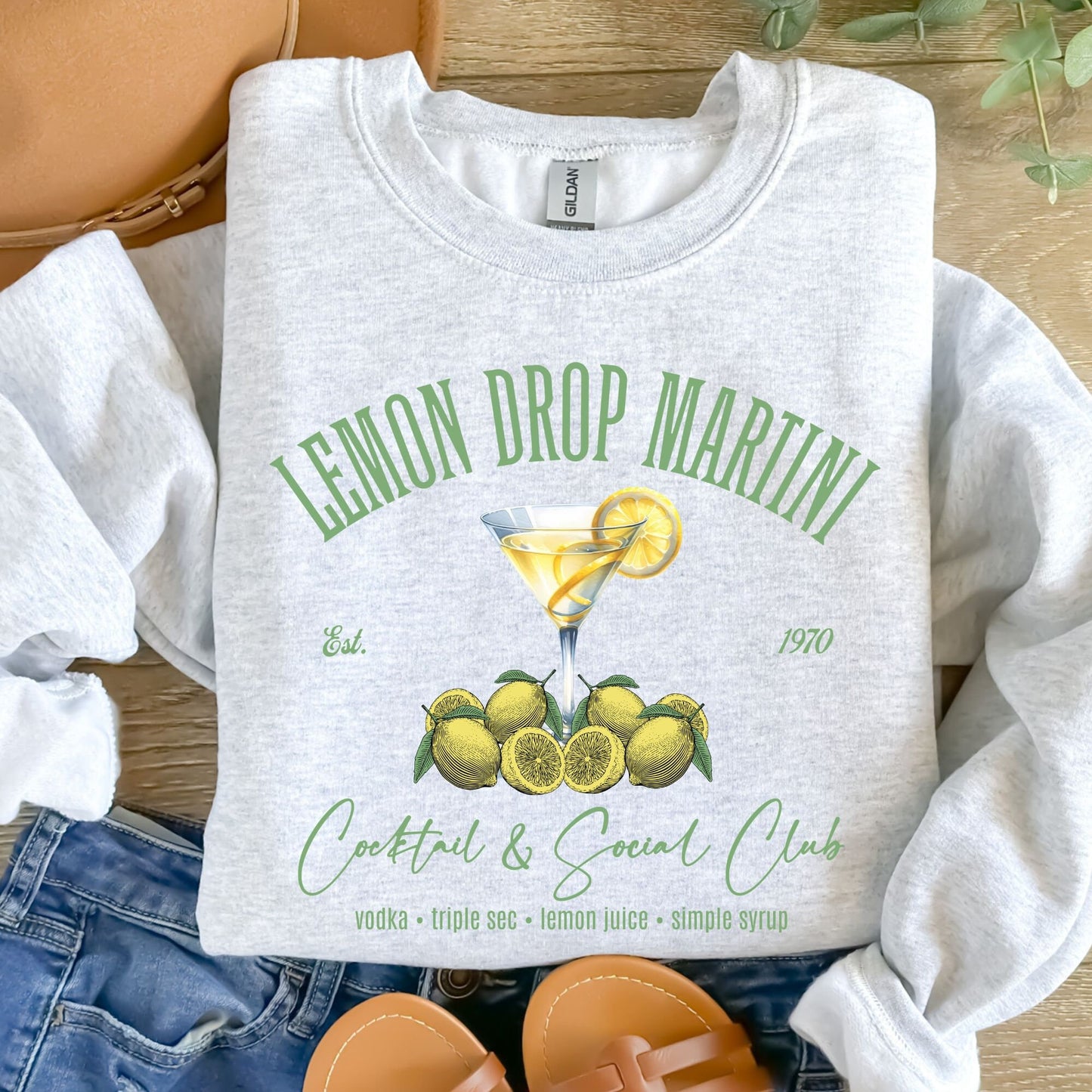 Lemon Drop Martini Cocktail & Social Club Sweatshirt